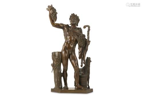 AFTER THE ANTIQUE: A LARGE LATE 19TH CENTURY BRONZE FIGURE OF THE FAUNO ROSSO (RED FAUN) BY
