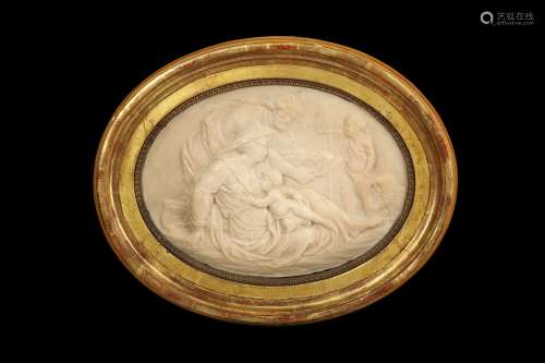 FRANCO-FLEMISH, c.1640, PERHAPS BY THE YOUNG GERARD VAN OPSTAL (1605-1668): AN OVAL MARBLE RELIEF OF