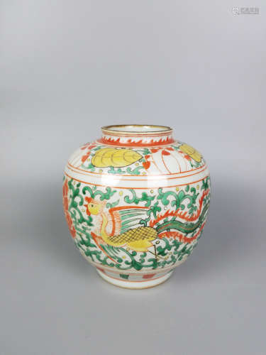 A SANCAI PHOENIX PATTERN JAR