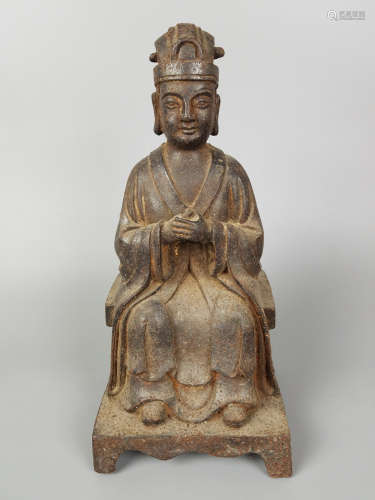A COPPER WENQUXING FIGURE