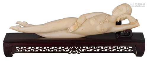 A fine Chinese carved ivory medicine lady, 1st quarter