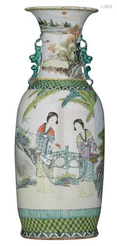 A fine Chinese famille rose vase, overall decorated