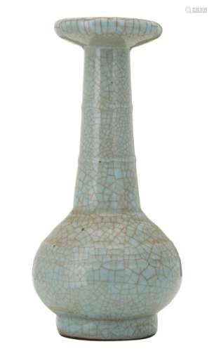 A Chinese archaic celadon ground crackleware bottle