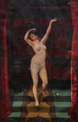 Gustave (Godon?), the nude serail dancer, oil on