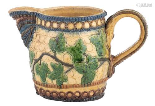 A polychrome decorated creamer in typical Flemish