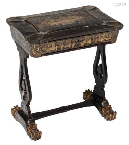 A second half of the 19thC ladies sewing table, 'en