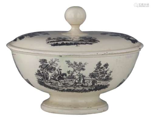 A rare English creamware tureen and cover with