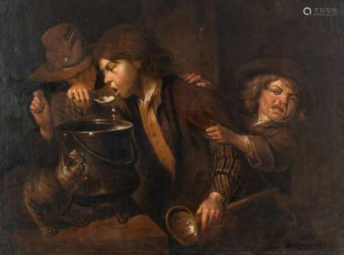 No visible signature, the porridge eaters, oil on