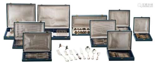 A twelve silver cutlery set in its original boxes, all