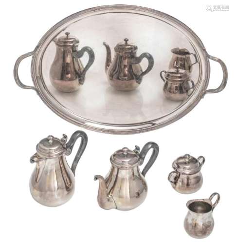 A five part plated coffee and tea set, made by