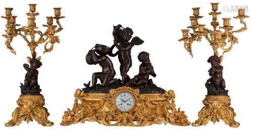 An exceptional and monumental French gilt bronze