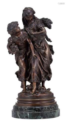 Moreau H., 'Fagoteuse dans le vent', patinated bronze