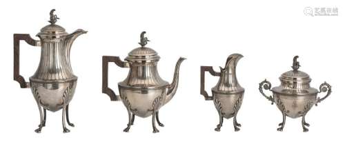 A four part neoclassical silver coffee and tea set,