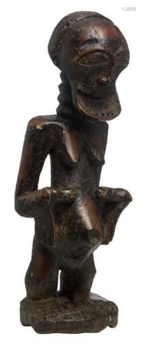 A big ethnographic African wooden sculpture, H 89,5 cm