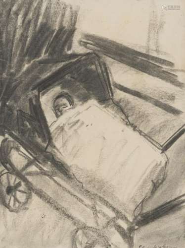 Wolvens H.V., a baby in a children's carriage,