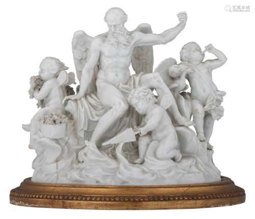 An 18thC Meissen porcelain group depicting Chronos (the