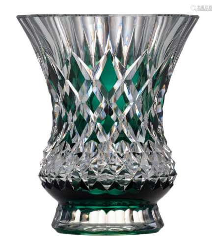 A French Saint Louis crystal vase; added a Daum crystal