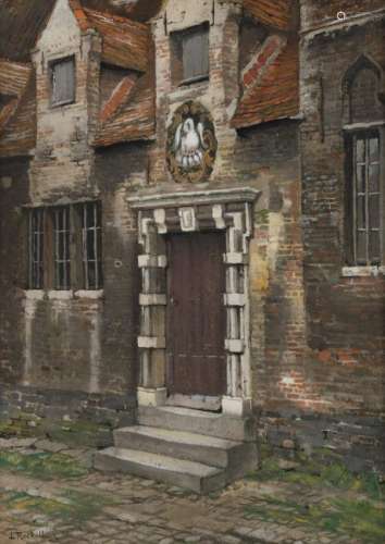 Reckelbus L., 'La Maison du Pelican a Bruges', gouache,