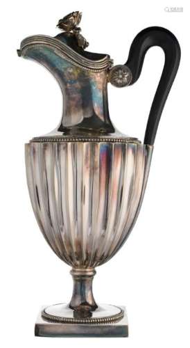 A neoclassical silver jug, Dutch period 1815-1830,