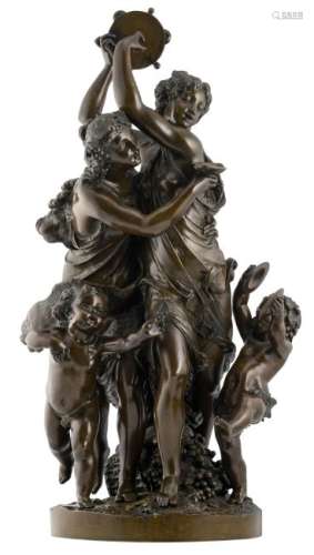 Schoenewerk, a Bacchus family, patinated bronze, H 59