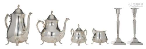 A WMF plated four-part coffee and tea set; added a pair