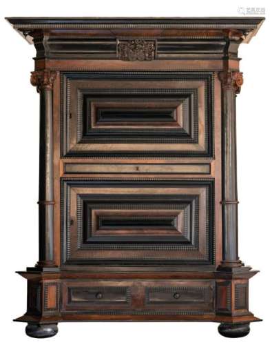 A baroque late 17thC Dutch cabinet, rosewood, oak,
