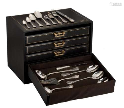 A twelve persons silver plated cutlery set by