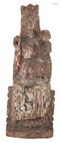 A religious wooden sculpture withÂ  traces of