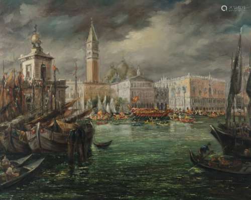 Zamarra A., 'Fete Venetienne', oil on canvas, 80 x 100