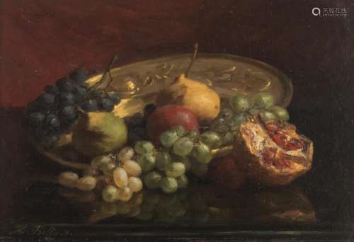 Bellis H., a still life with fruits, oil on canvas,