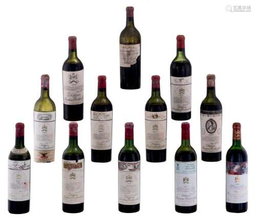 A collection of twelfe bottles of Chateau Mouton