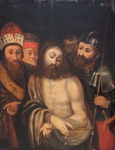 No visible signature, Christ before Pontius Pilate, oil