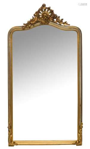 A Rococo Revival wall mirror with gilt frame and