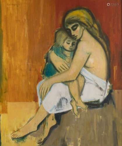 Laagland L., mother and child, oil on canvas, 100,5 x