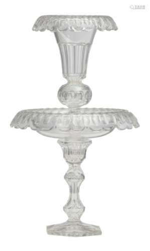 A rare French mid 19thC Lalin cut crystal
