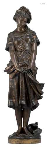 Moreau H., the source, patinated bronze, H 65 cm