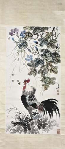 A CHINESE SCROLL PAINTING OF COCK