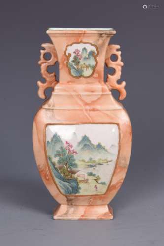 A FAMILLE ROSE WALL VASE