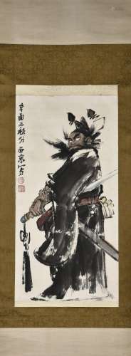 A CHINESE SCROLL PAINTING OF ZHONG KUI