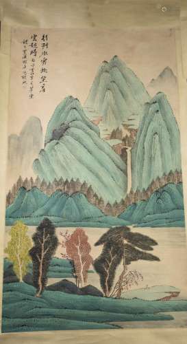 A SCROLL PAINTING OF LANDSCAPE