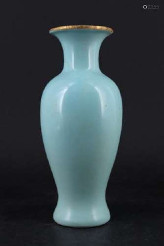 Chinese Song Porcelain RuYao Vase with Gold Mount