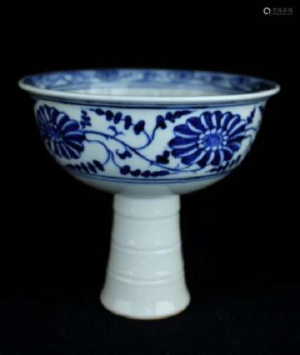 Chinese Qing Porcelain Blue&White Handle Cup