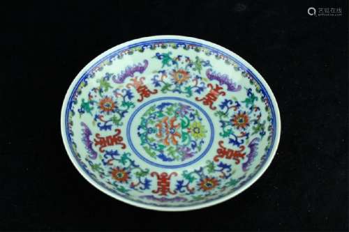 Chinese Qing Porcelain DouCai Plate