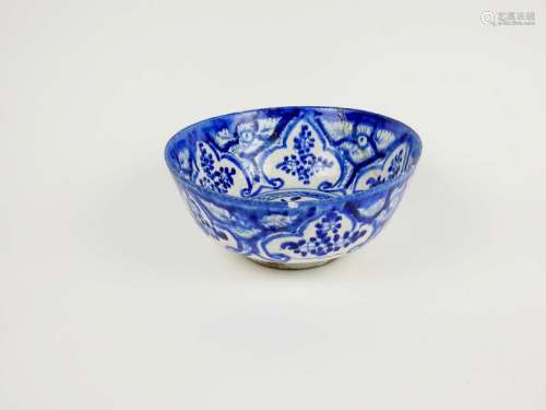 Vase en céramique à glaçure bleu et blanc Chine, ...