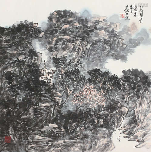 孟占京（b.1962） 2006年作 古寺清音 镜心 纸本设色