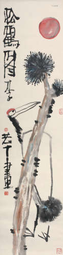 李老十（1957～1996） 松鹤图 立轴 纸本设色