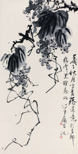 冯其庸（b.1924） 1982年作 葡萄 立轴 纸本水墨