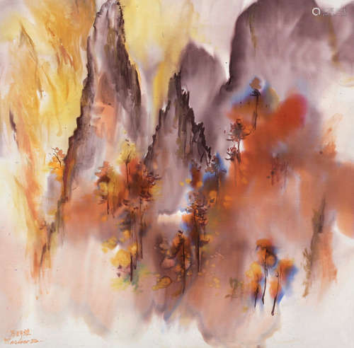 马群雄（b.1954） 层林 镜心 绢本设色