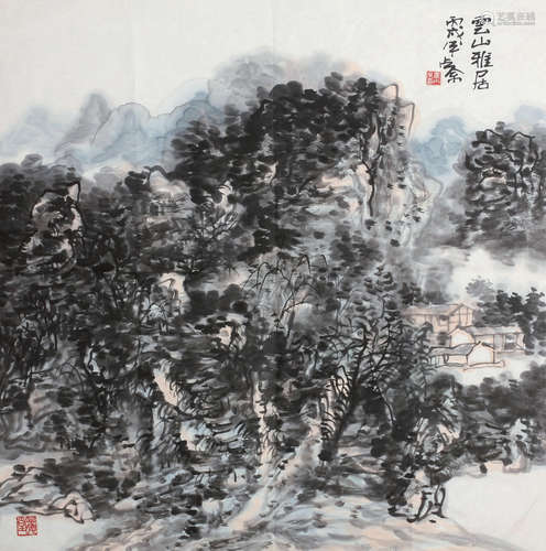 孟占京（b.1962） 2006年作 云山雅居 镜心 纸本设色