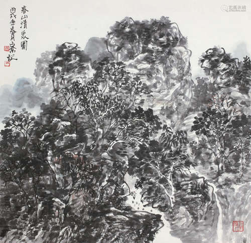 孟占京（b.1962） 2006年作 春山清泉 镜心 纸本设色